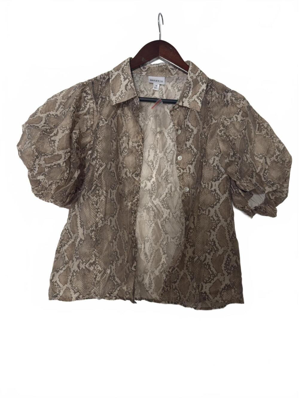 Bailey/44 Women's Snake Print Puff Sleeve Blouse, Size M